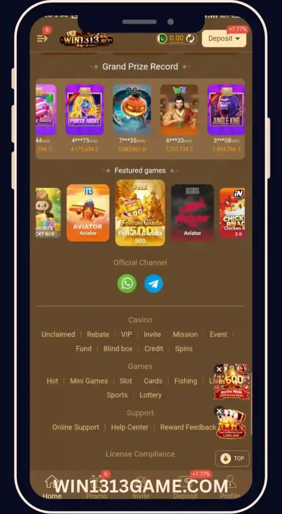 WIN1313 Game Grand Prize Records